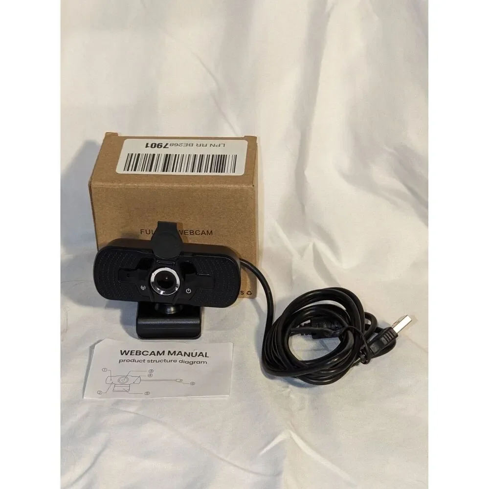 Full HD Webcam 1080P Plug and Play Built In Microphone USB 2.0